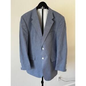 Men's Stafford Blue Chambray Sport Coat Size 40 R